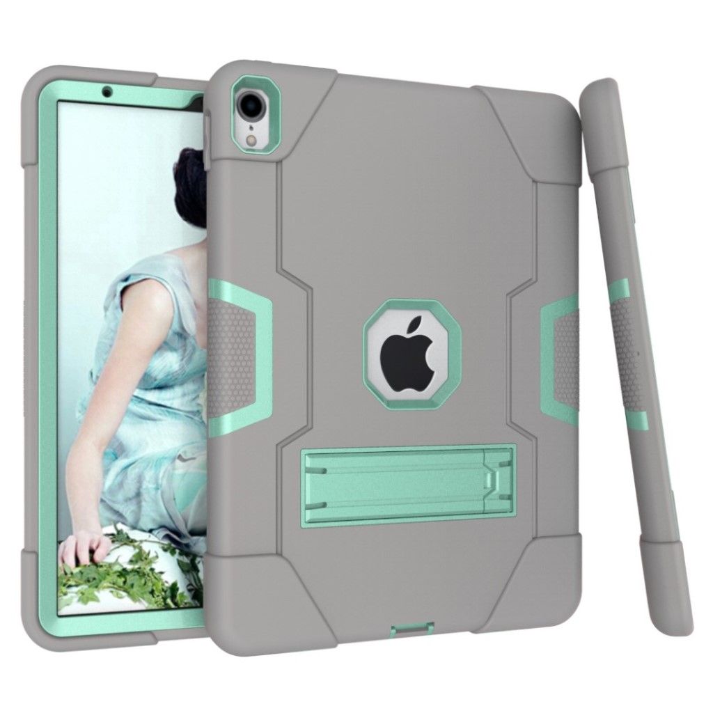 iPad Pro 11 inch (2018) shock proof hybrid case - Grey / Cyan