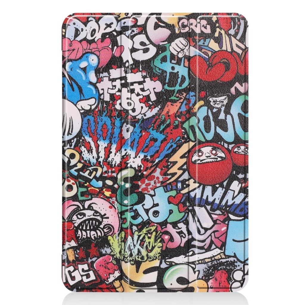 iPad Mini (2019) tri-fold leather case - Graffiti Pattern