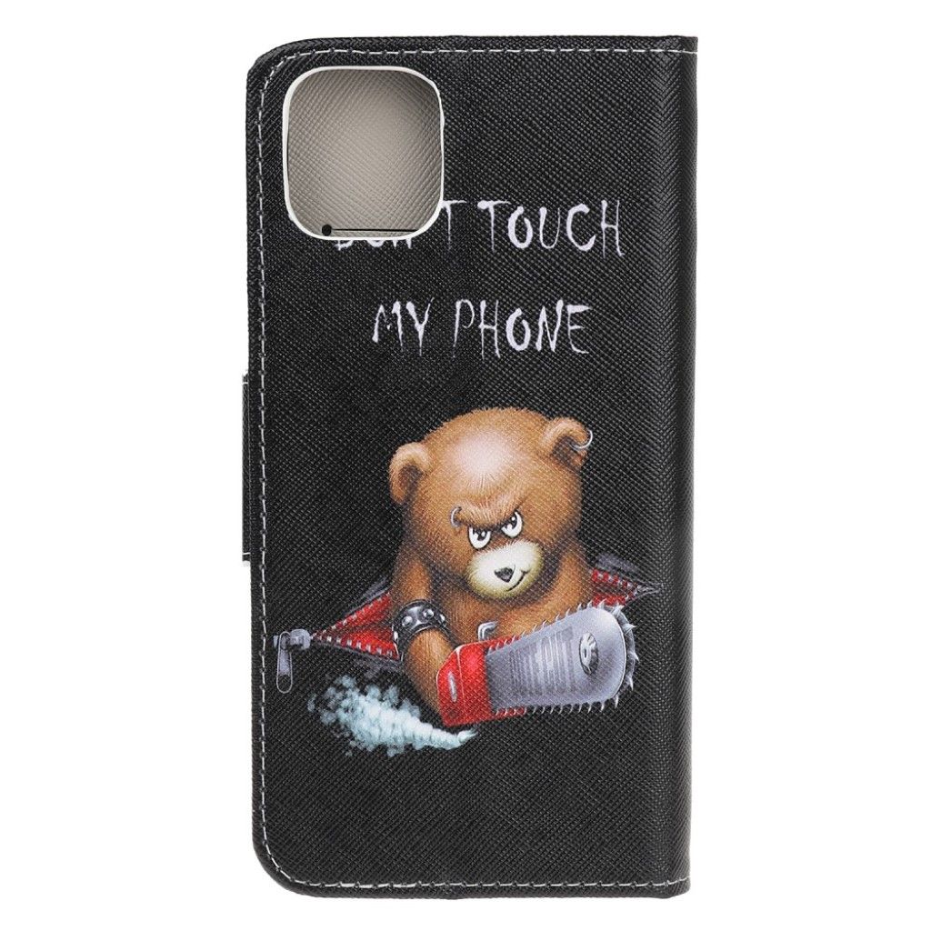 Wonderland iPhone 11 Pro flip case - Angry Bear and Warning