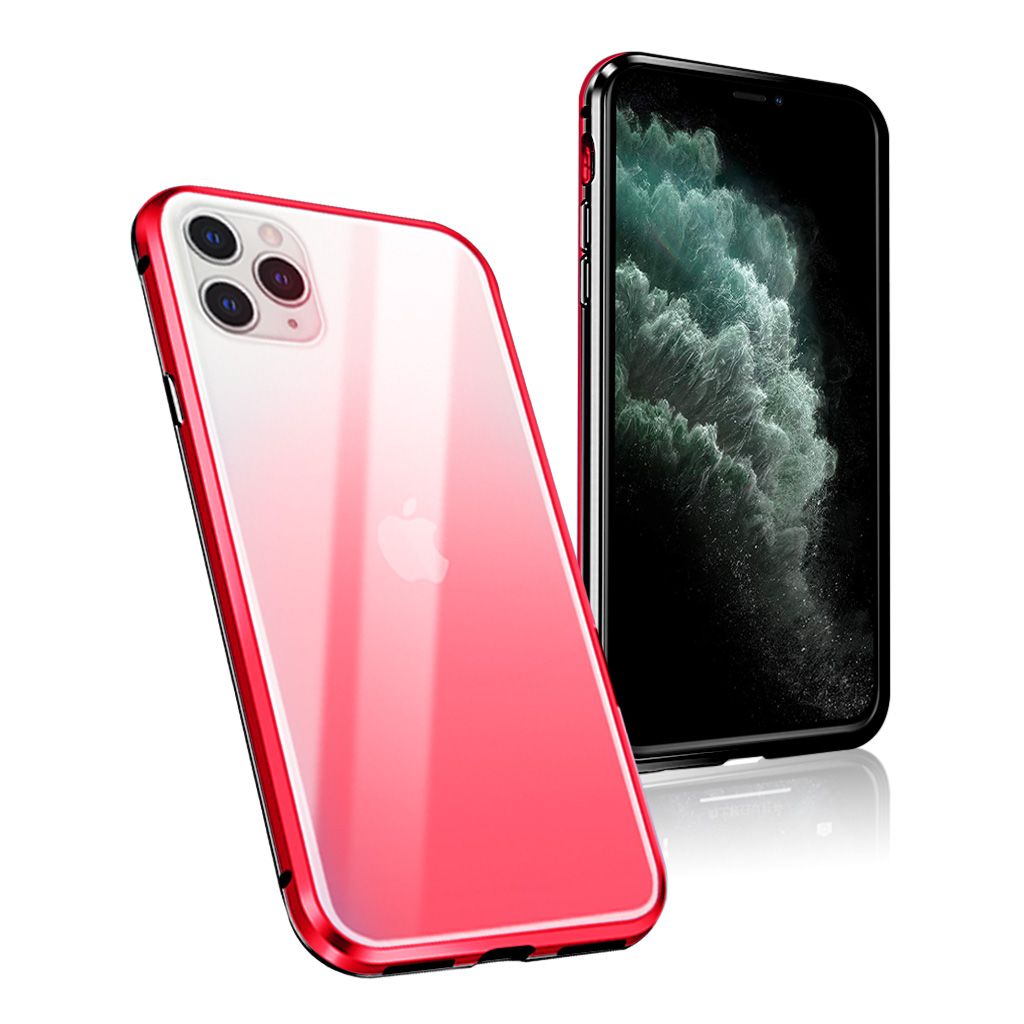 R-JUST RJC-11 Alu/Glass Case - iPhone 11 Pro Max - Black+Red