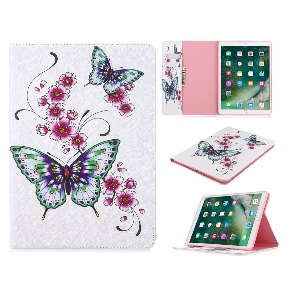 iPad 10.2 (2019) stylish pattern leather flip case - Green Butterfly