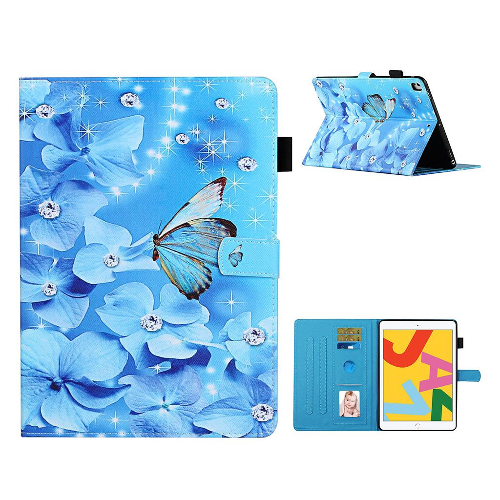 iPad 10.2 (2019) vibrant pattern printing leather case - Butterfly and Flower