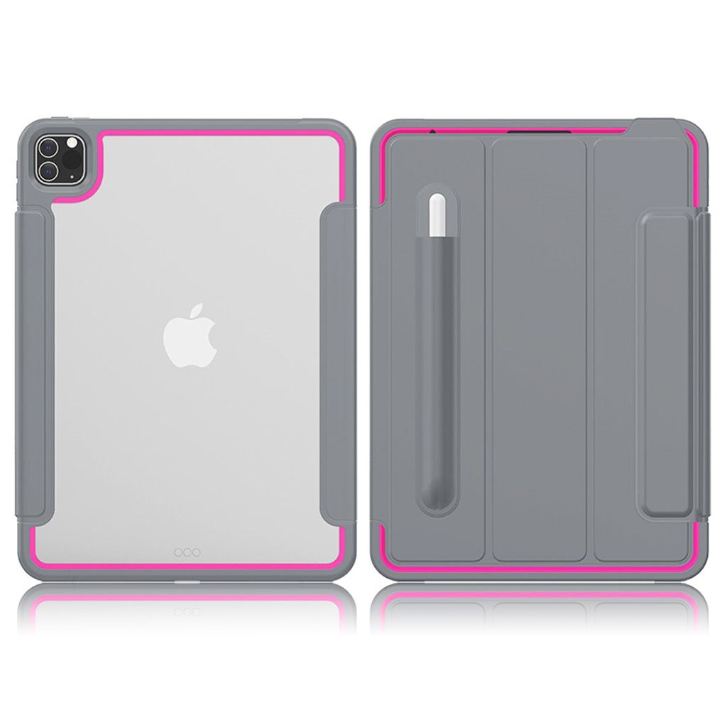 iPad Pro 11 inch (2020) elegant tri-fold case - Grey / Rose