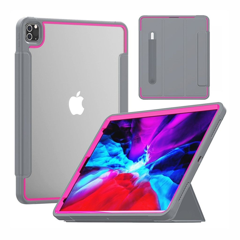 iPad Pro 12.9 inch (2020) elegant tri-fold case - Grey / Rose