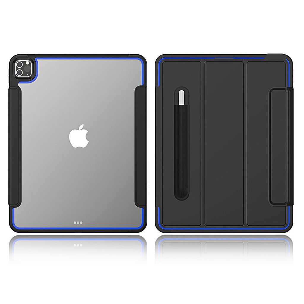 iPad Pro 12.9 inch (2020) elegant tri-fold case - Black / Dark Blue