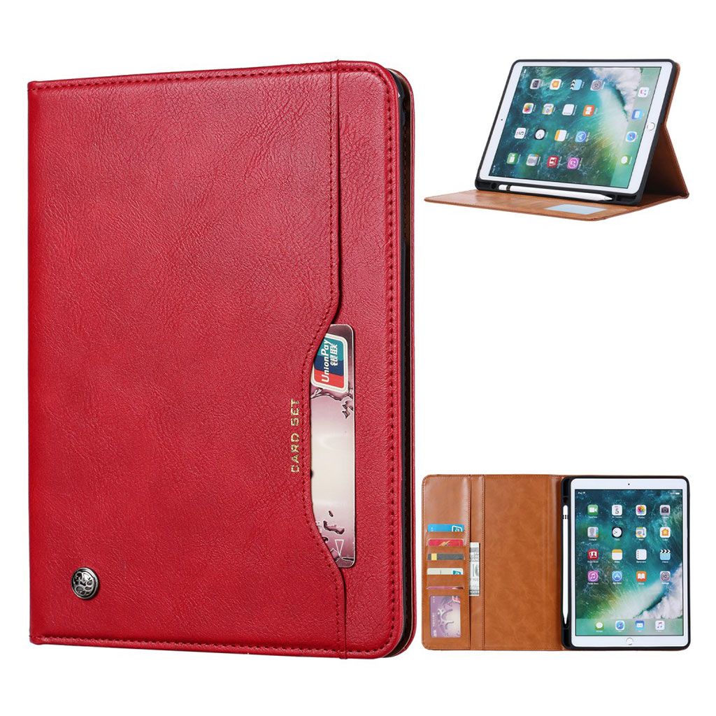 iPad 10.2 (2020) durable leather flip case - Red