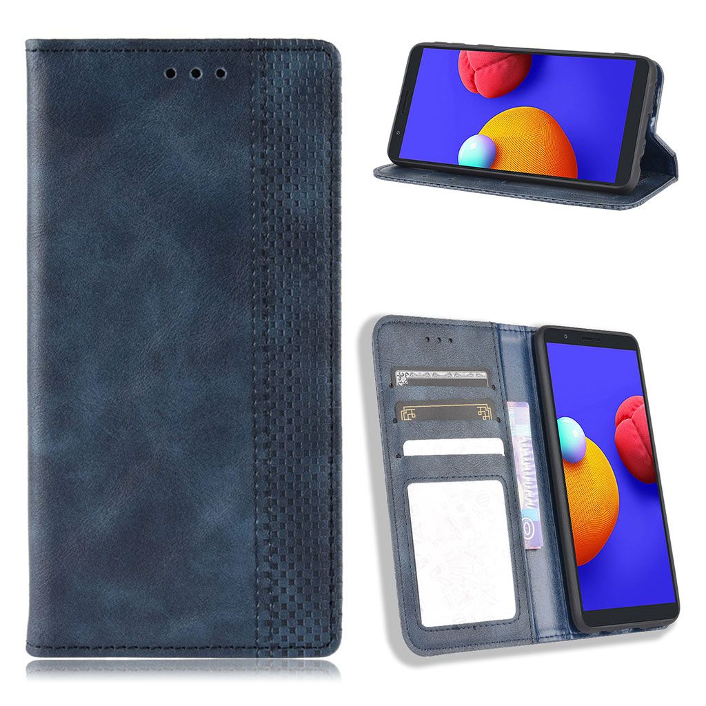 Bofink Vintage Samsung Galaxy M01 Core / A01 Core leather case - Dark Blue