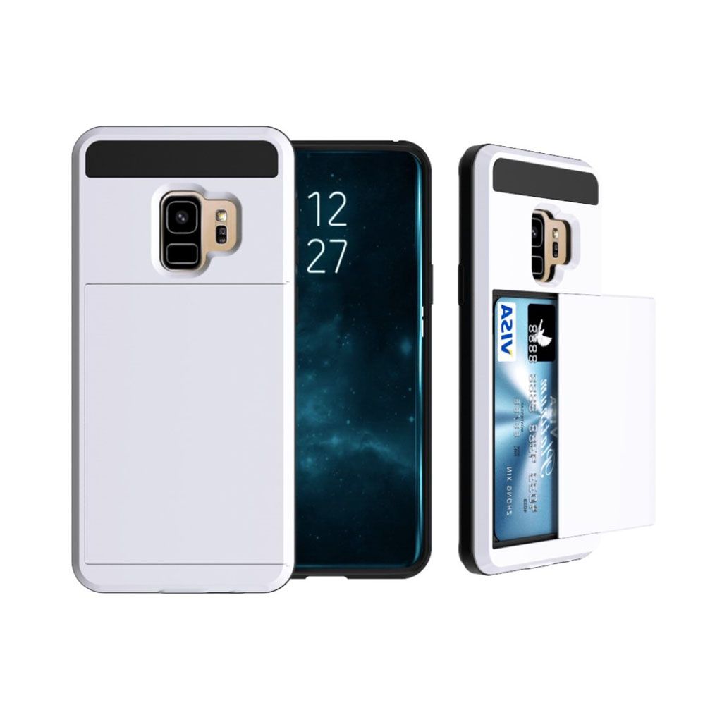 Samsung Galaxy S9 sliding card TPU case - White