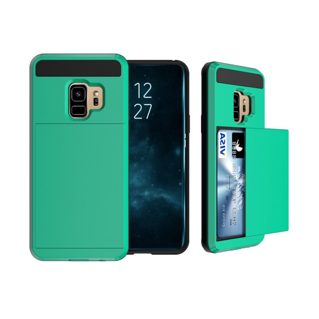 Samsung Galaxy S9 sliding card TPU case - Green