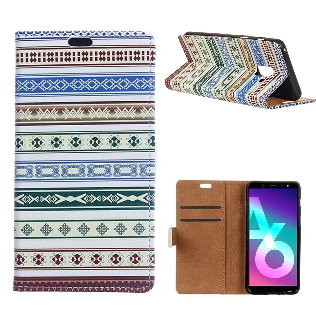 Samsung Galaxy A6 patterned leather case - Ethnic Style Pattern