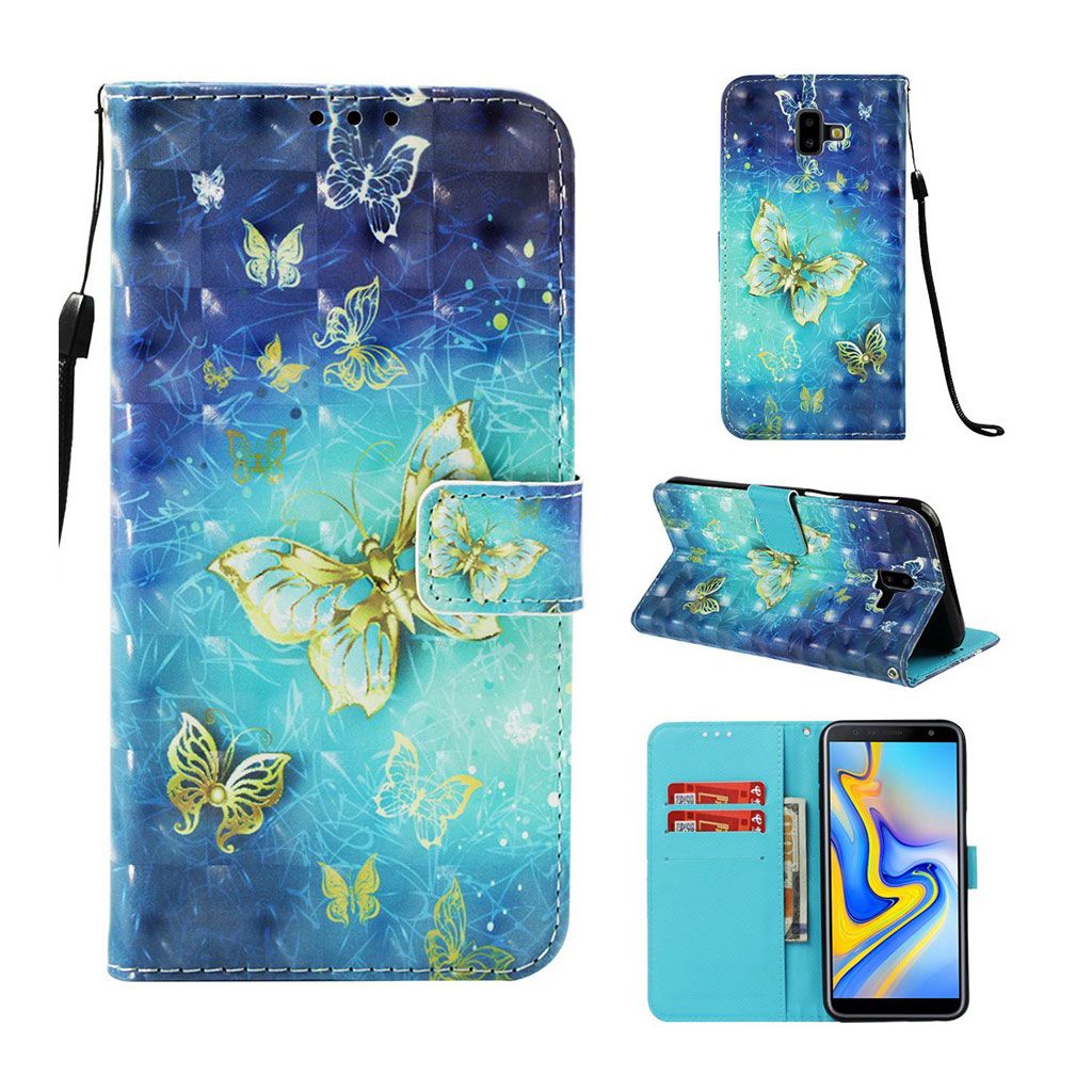 Samsung Galaxy J6 Plus (2018) patterned leather flip case - Butterflies