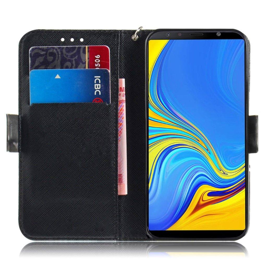 Samsung Galaxy A7 (2018) patterned leather flip case - Animals Getting Together