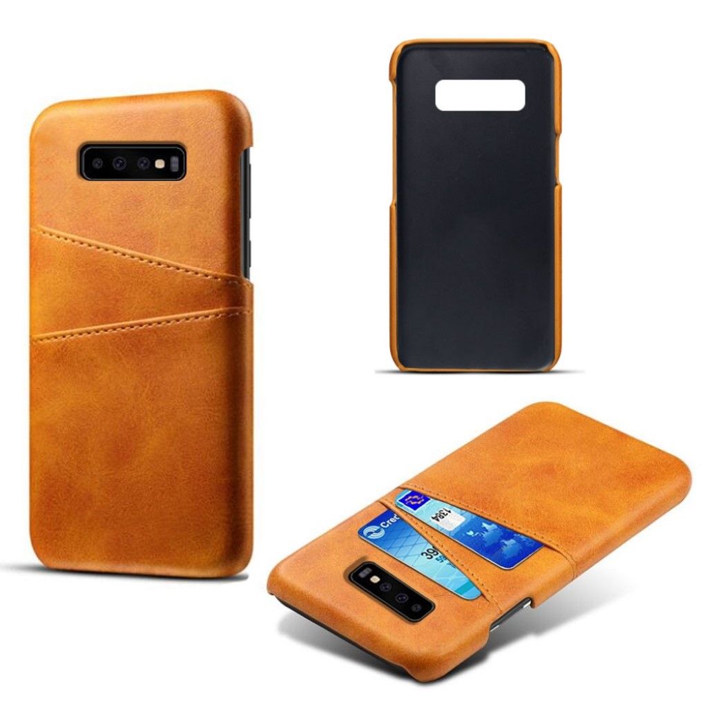 Samsung Galaxy S10 dual card slots leather case - Orange