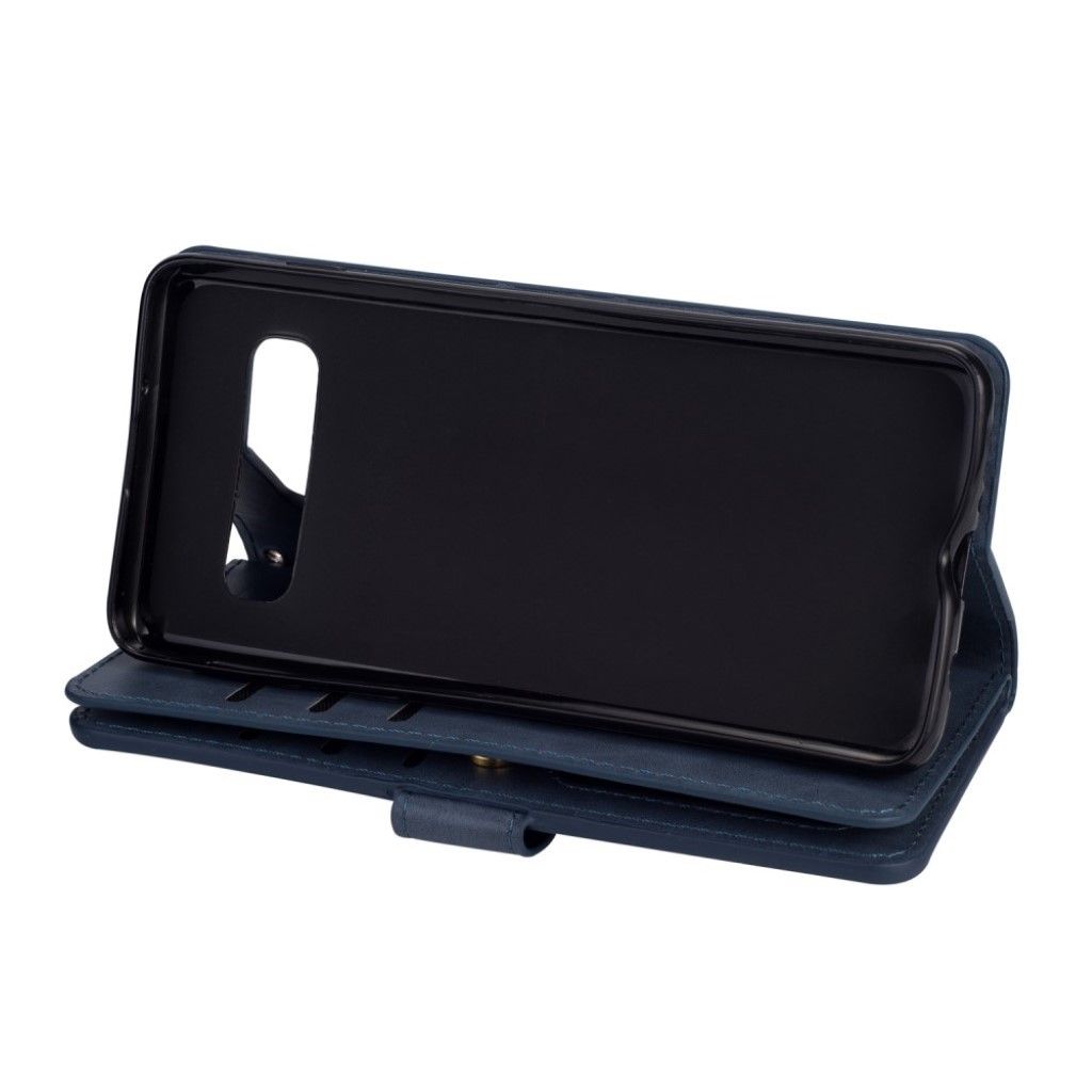 Samsung Galaxy S10 multi-slot leather flip case - Dark Blue