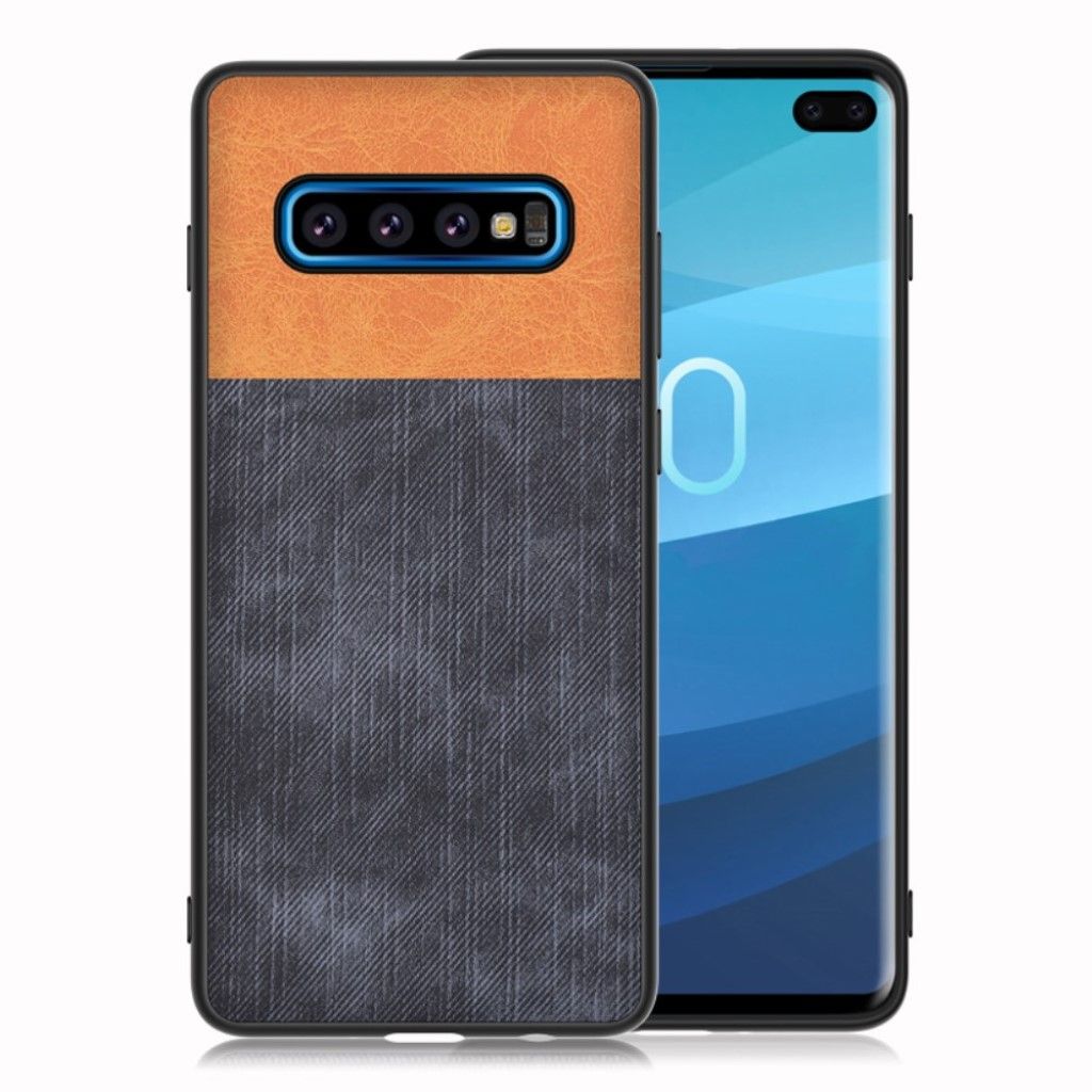 Samsung Galaxy S10 Plus jeans cloth case - Brown / Dark Blue