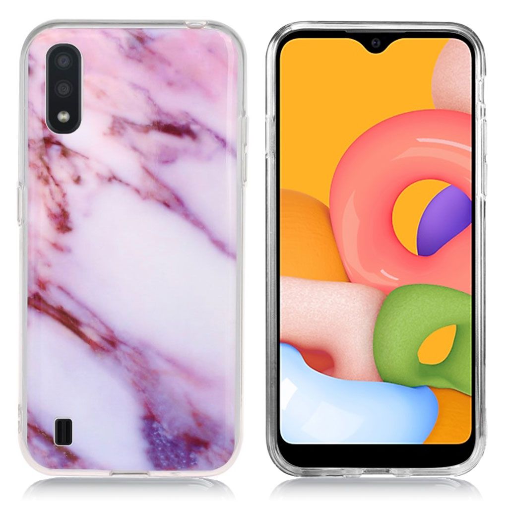 Marble Samsung Galaxy A01 case - Rose / Purple Hue Marble
