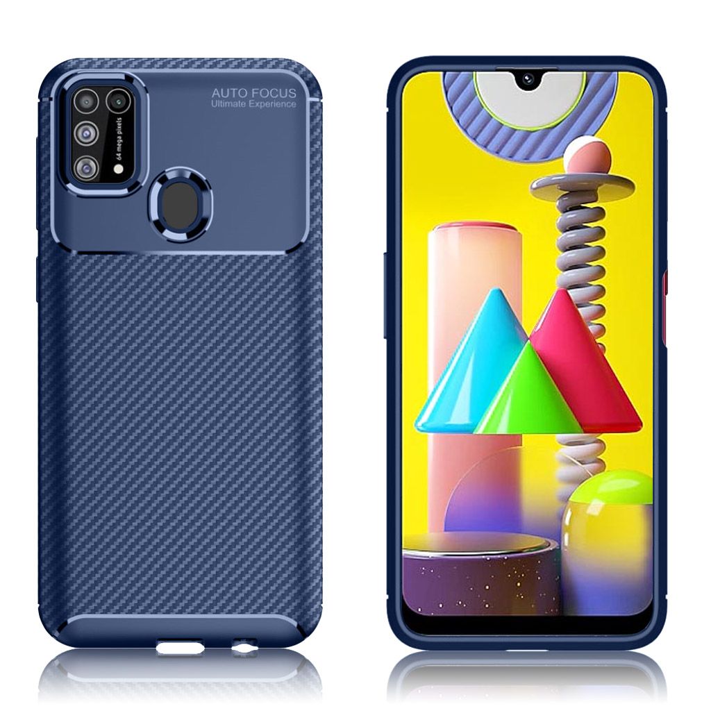 Carbon Shield Samsung Galaxy M31 case - Blue