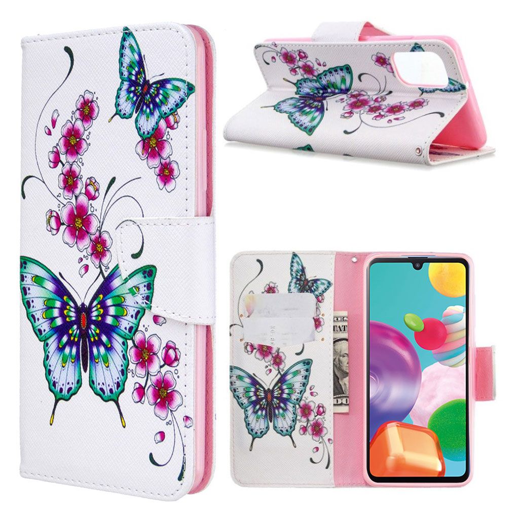 Wonderland Samsung Galaxy A41 flip case - Flowers and Butterflies