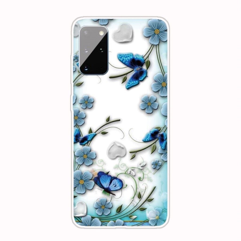 Deco Samsung Galaxy A31 case - Blue Flower and Butterfly