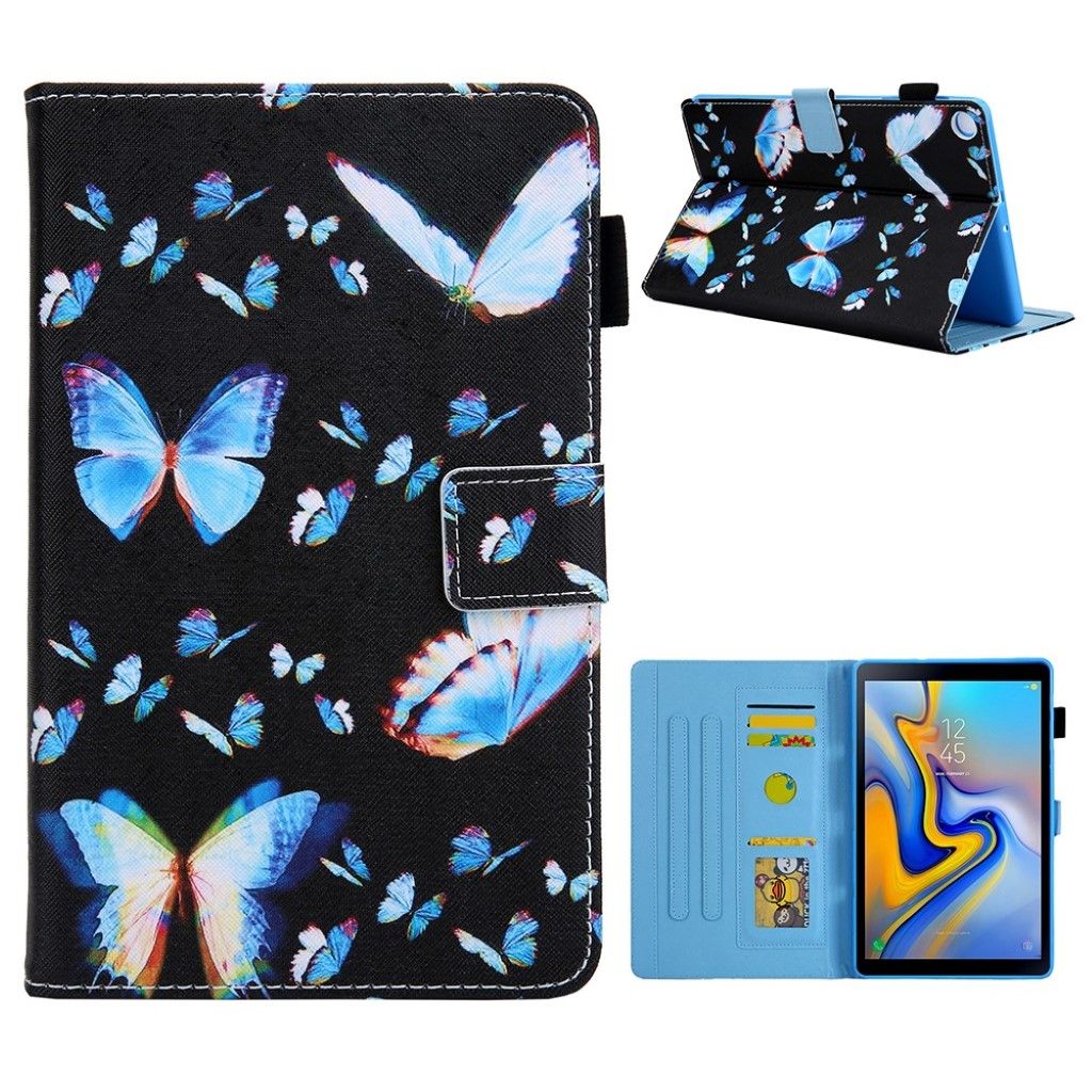 Samsung Galaxy Tab A 8.4 (2020) elegant pattern leather flip case - Blue Butterfly