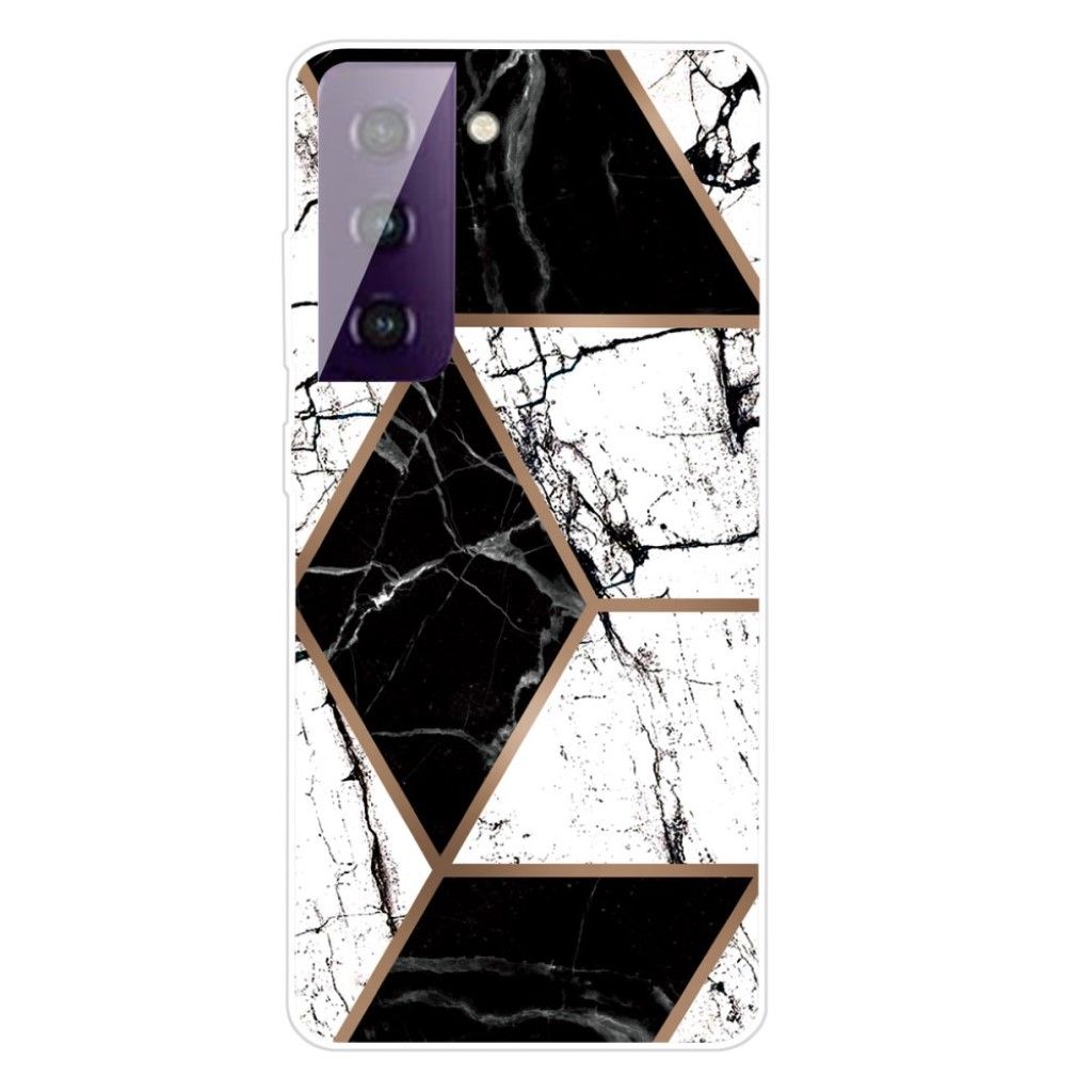 Marble Samsung Galaxy S21 case - Black and White Marble Shape