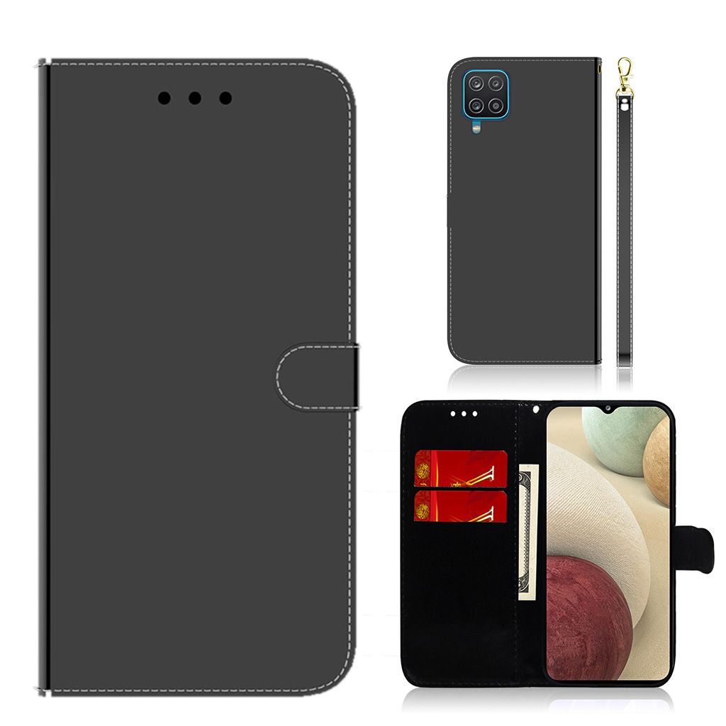 Mirror Samsung Galaxy A12 5G flip case - Black