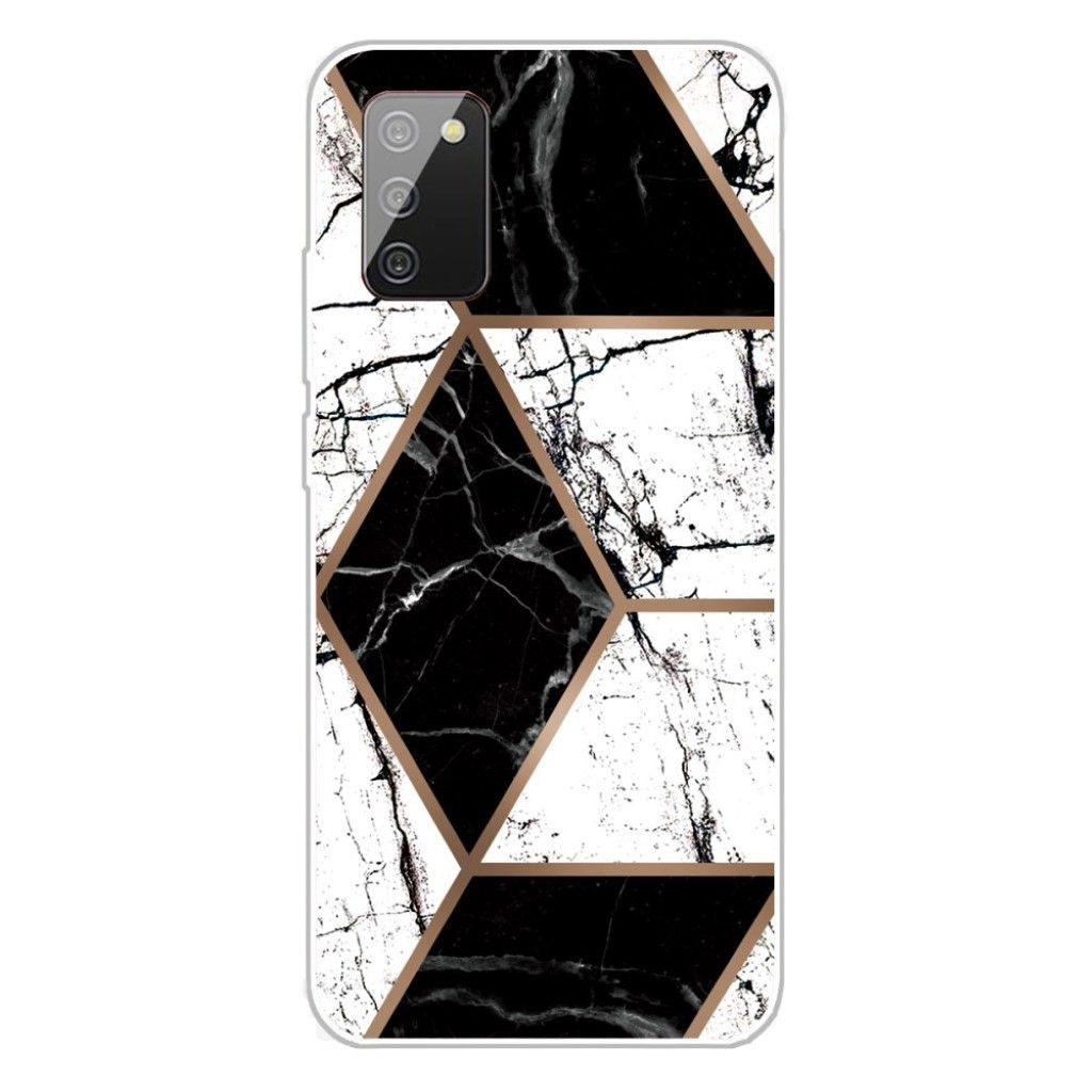 Marble Samsung Galaxy A02s case - Black and White Marble Shape