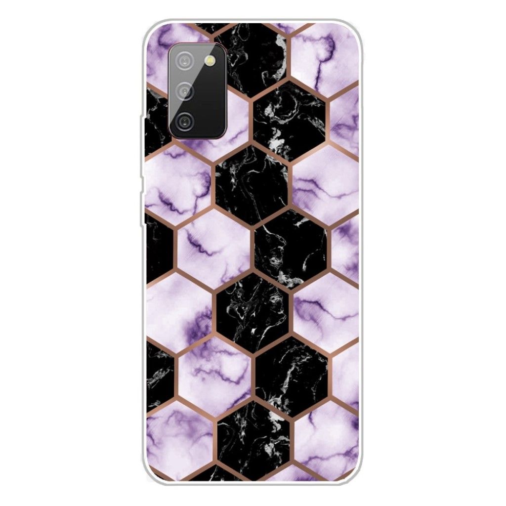 Marble Samsung Galaxy A02s case - Honeycomb Marble in Purple
