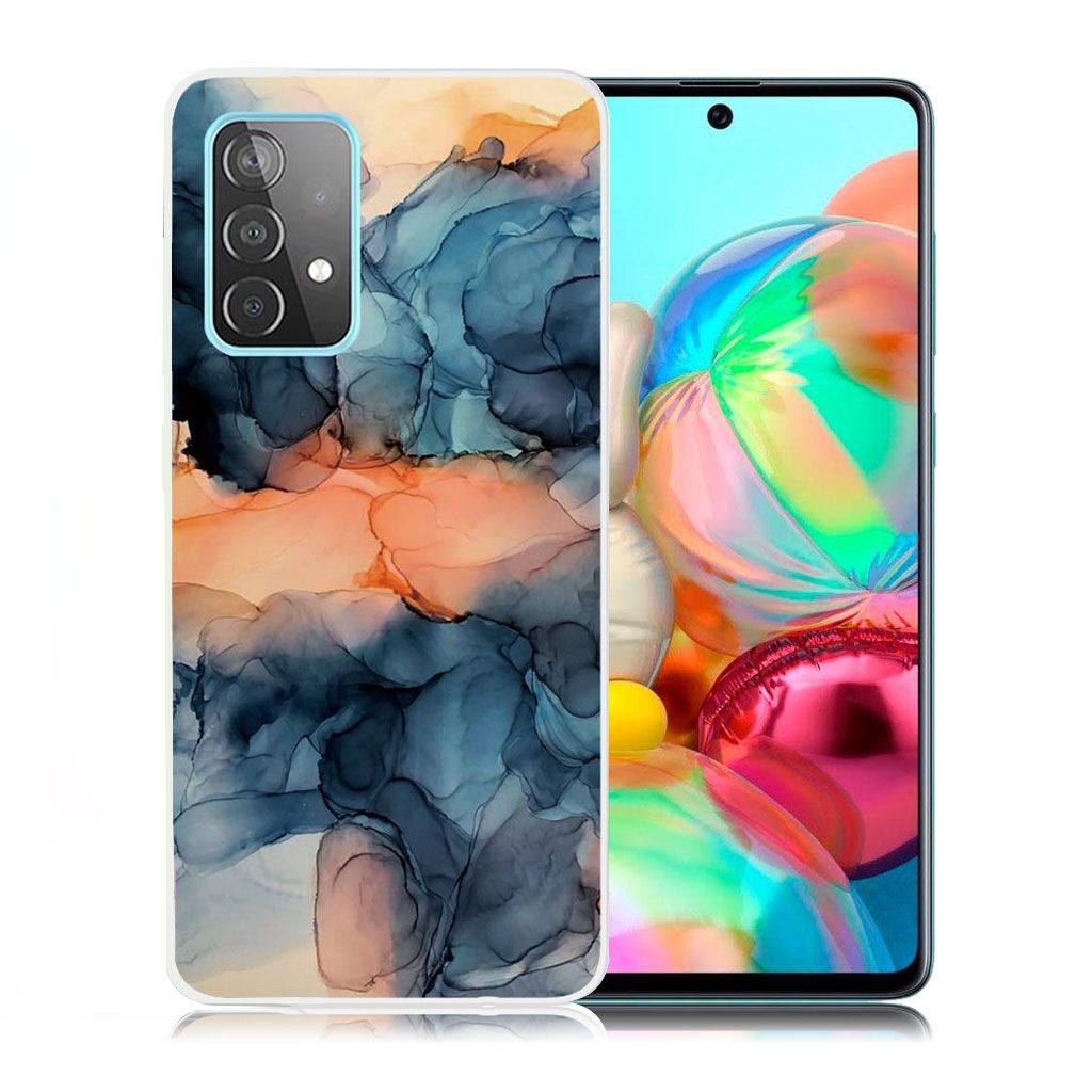 Marble Samsung Galaxy A72 5G case - Orange Between the Blues