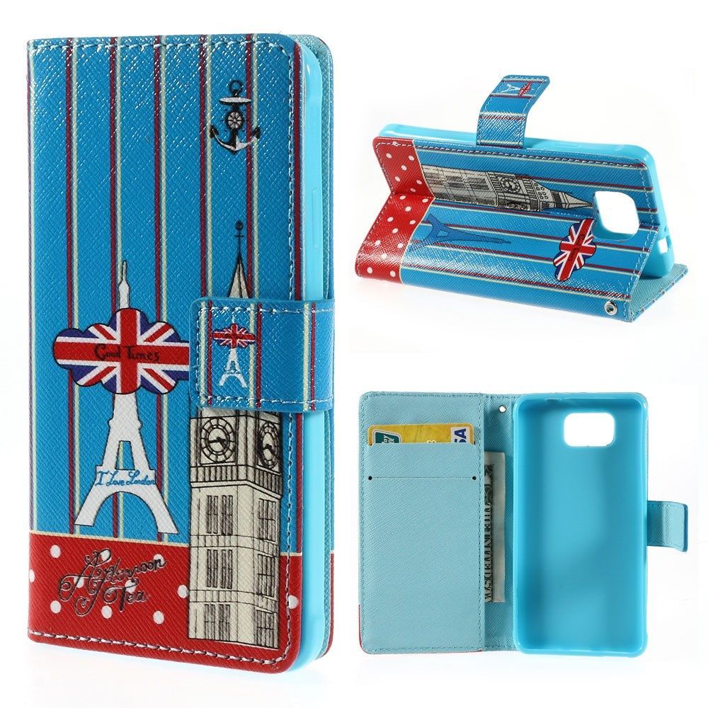 Moberg (Eiffel Tower & Big Ben) Samsung Galaxy Alpha Leather Flip Case