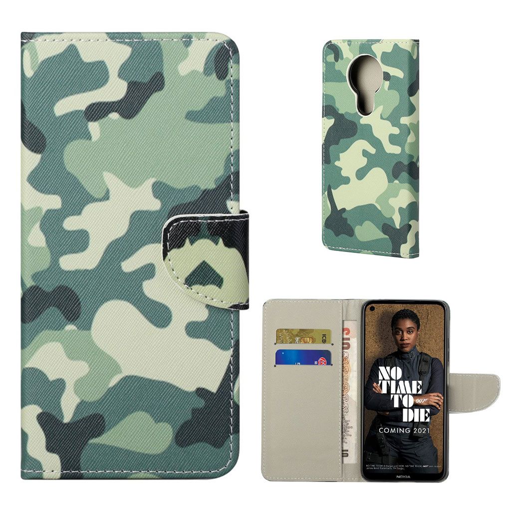 Wonderland Nokia 3.4 flip case - Forest Camouflage