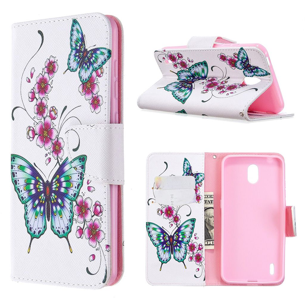 Wonderland Nokia 1.3 flip case - Butterfly and Flower