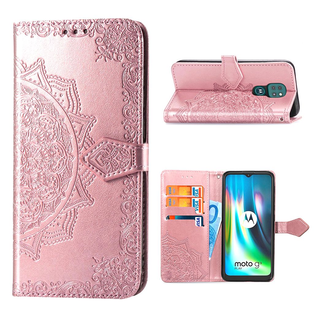 Mandala Motorola Moto G9 Play Flip case - Rose Gold