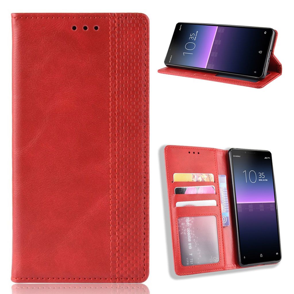 Bofink Vintage Sony Xperia 10 II leather case - Red