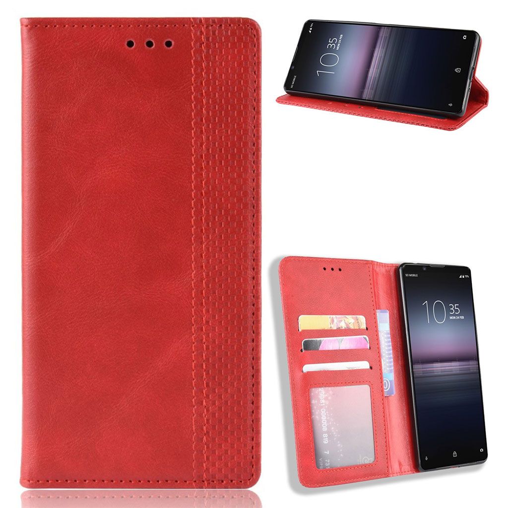 Bofink Vintage Sony Xperia 5 II leather case - Red