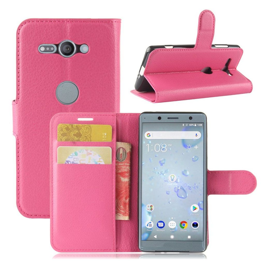 Sony Xperia XZ2 Compact litchi texture leather flip case - Rose