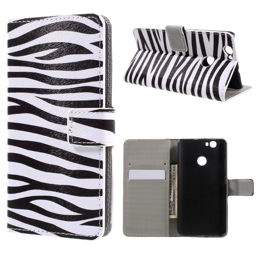 Scherfig Huawei Nova Leather Flip Case - Zebra Stripes