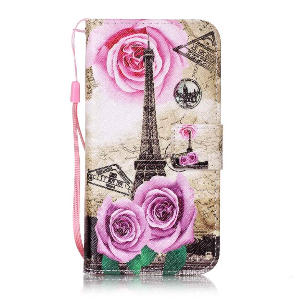 Huawei Nova leather case - Eiffel Tower and Rose Flower
