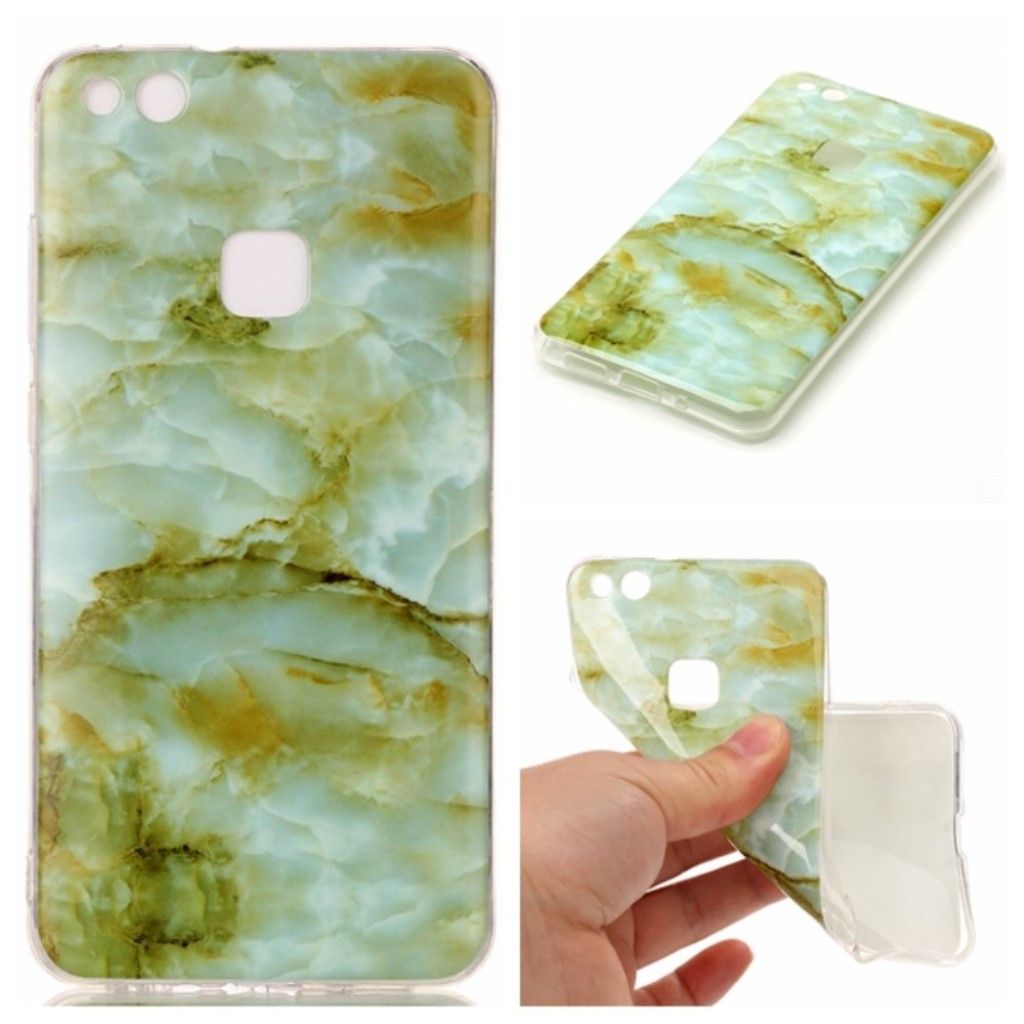 Huawei P10 Lite marble pattern TPU case - Light Green