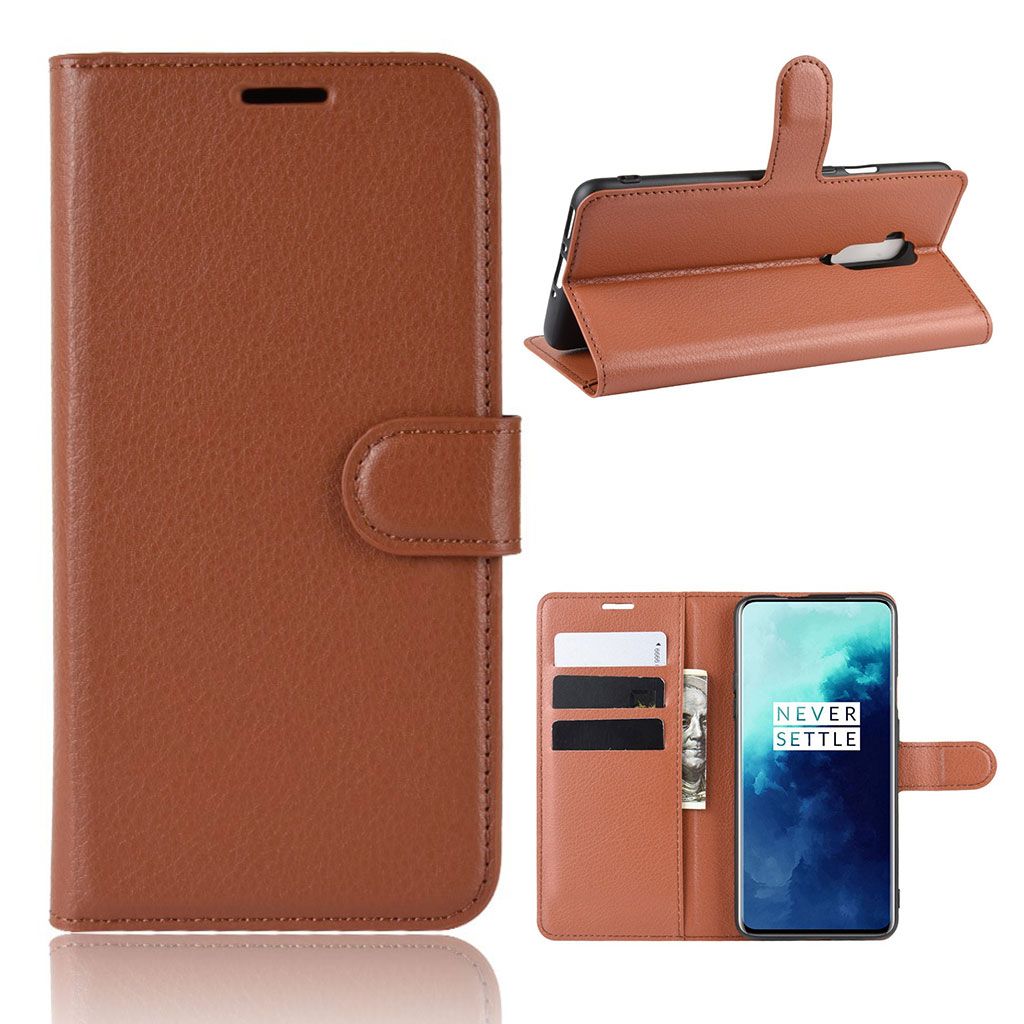 Classic OnePlus 7T Pro flip case - Brown