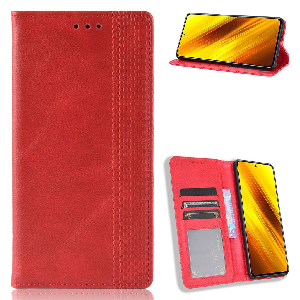 Bofink Vintage Xiaomi Poco X3 / X3 NFC leather case - Red