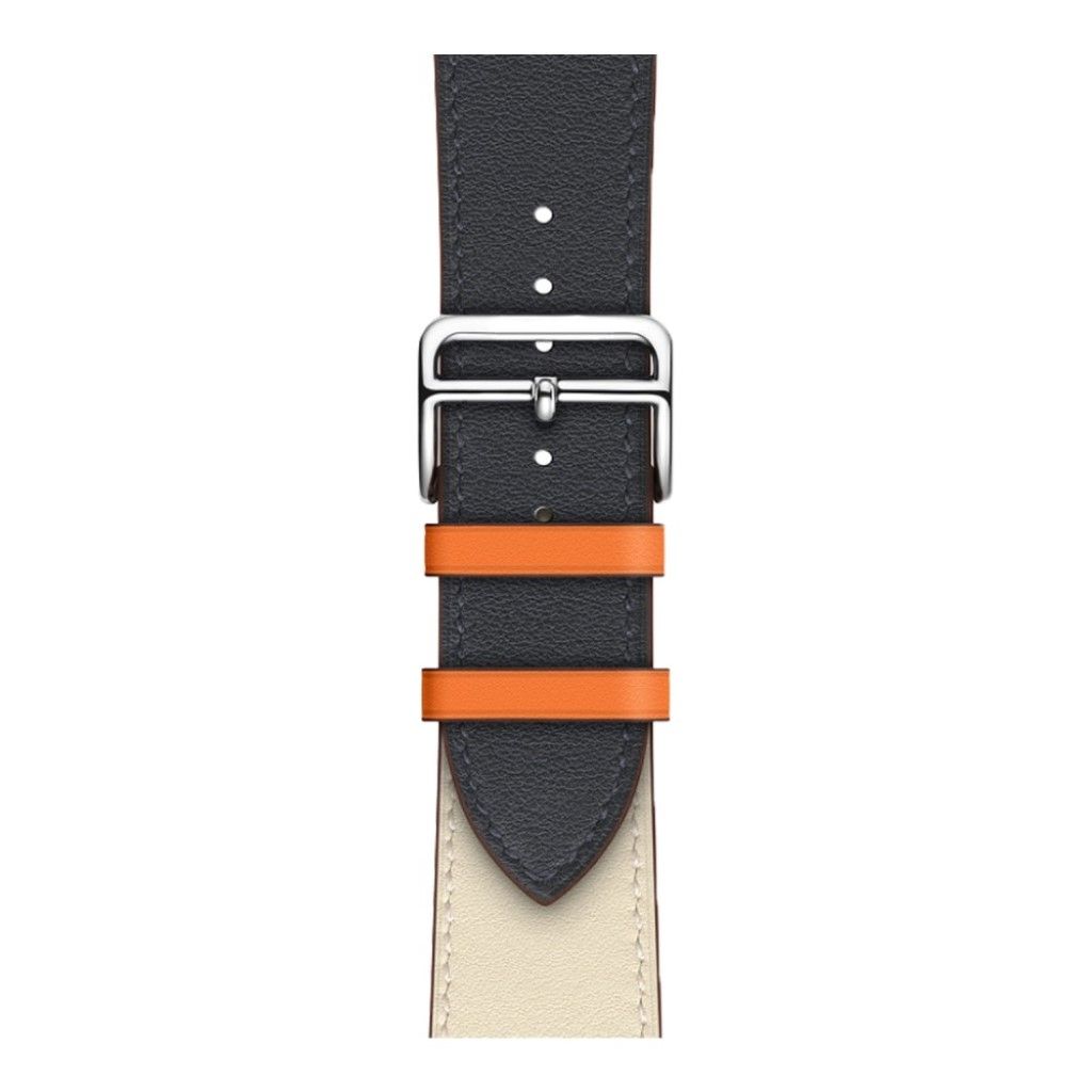 Apple Watch Series 4 40mm fashionable leather watch strap - Beige / Dark Blue