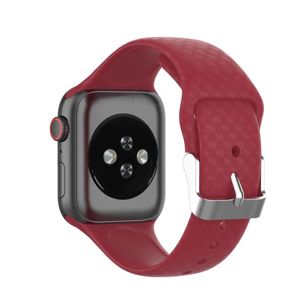 Apple Watch Series 5 40mm 3D rhinestone silicone watch band - Rose Red