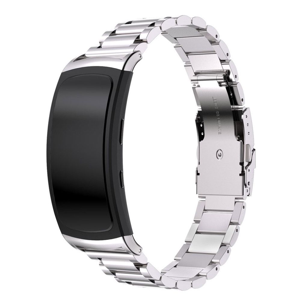 Samsung Gear Fit2 butterfly buckle stainless steel watch strap - Silver