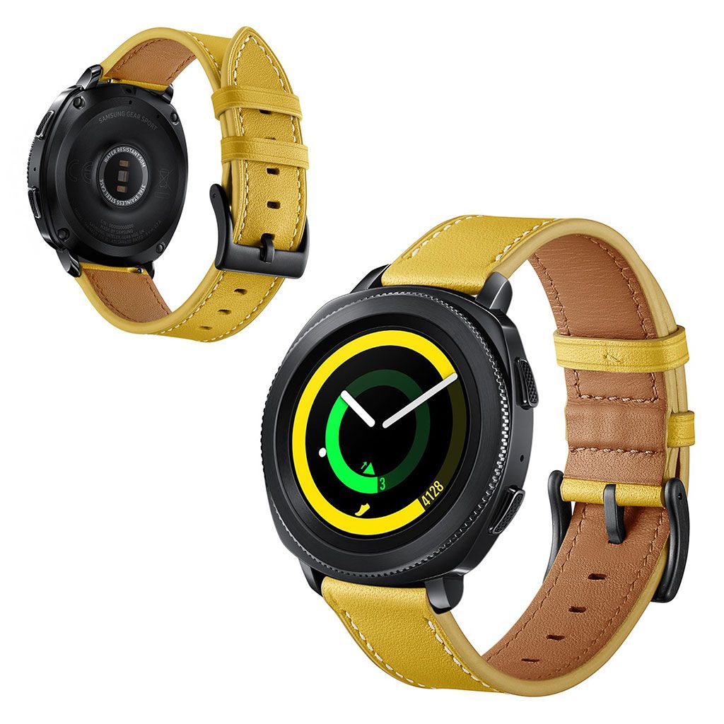 Samsung Gear Sport durable cowhide leather watch band - Yellow