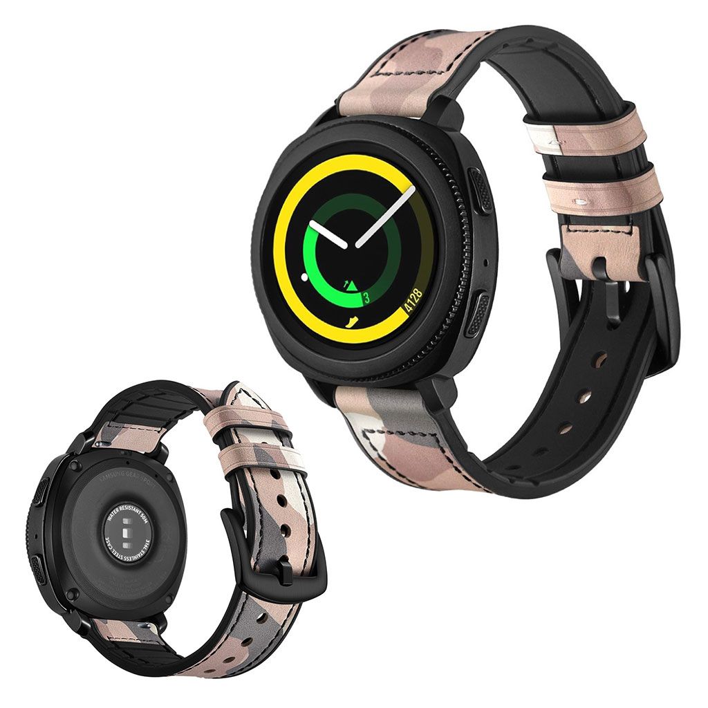 Samsung Gear Sport durable leather watch band - Pink Camouflage