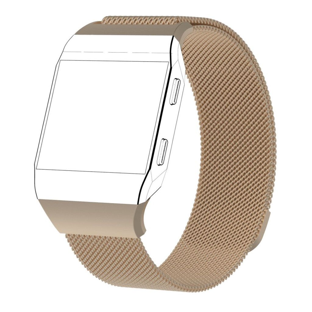 Fitbit Ionic luxury milanese stainless steel watch strap - Size: L, Champagne Gold