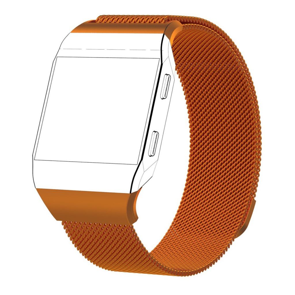 Fitbit Ionic luxury milanese stainless steel watch strap - Size: L, Orange