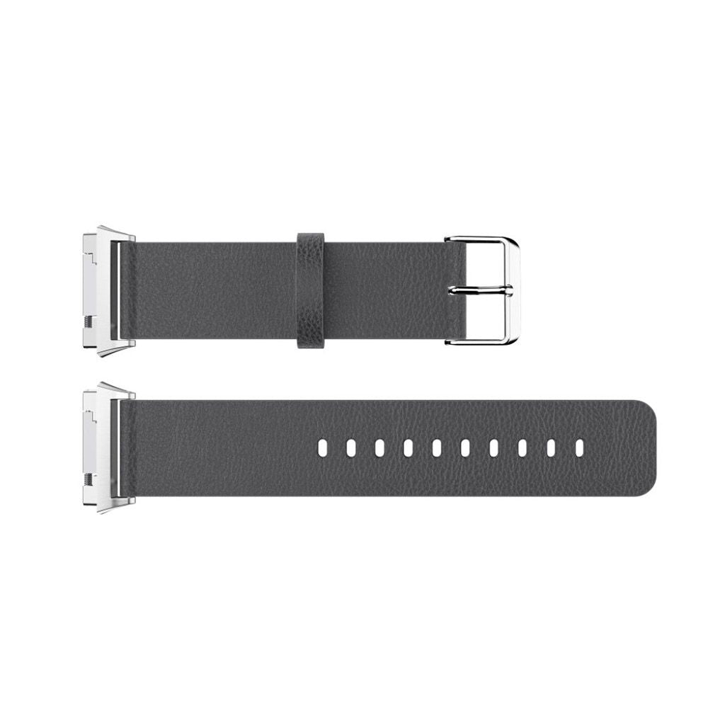 Fitbit Ionic litchi texture genuine leather watch strap - Grey