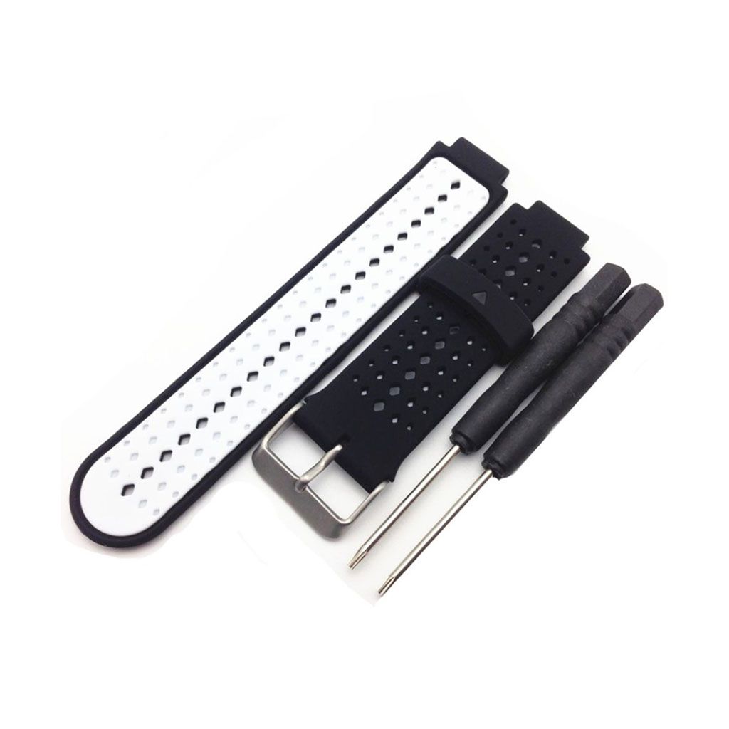 Garming Foreruner silicone flexible watch strap - White / Black